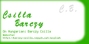 csilla barczy business card